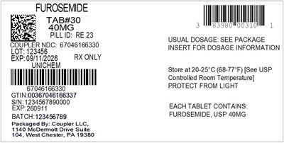 Label (83980 003 10 Furosemide 40mg 67046 1663 30)